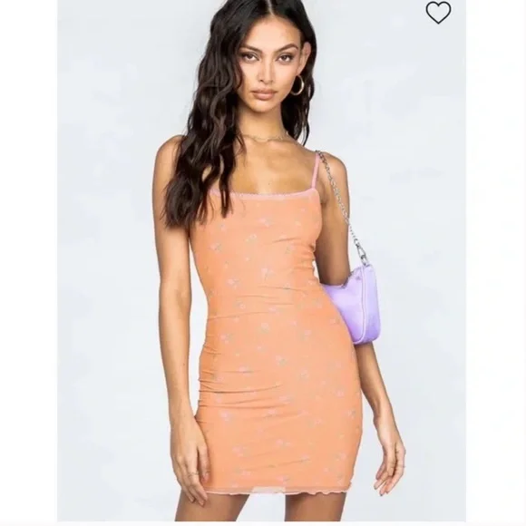 open lace back dress Tinisie Halter Mini Dress Orange main image 1